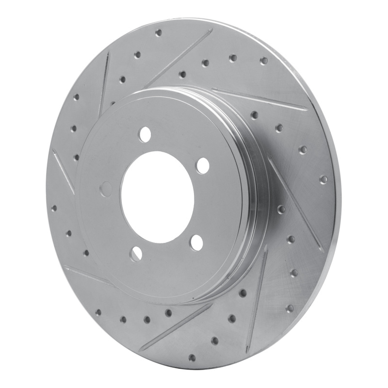 Lincoln Aviator Brake Rotor (1) - Rear Left - R1 Concepts - Drilled & Slotted - Silver - `03-`05